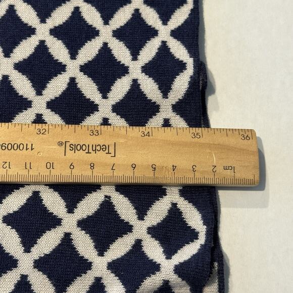 Boden Womens Knit Dress Size 8R Navy Cream Geometric Lattice Pattern Stretch - Picture 6 of 9